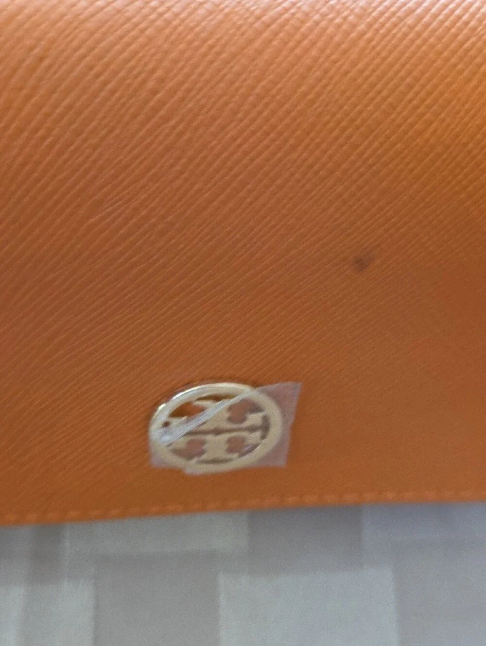 Tory Burch Bright Orange Saffiano Eyeglasses with Logo Medallion...EUC